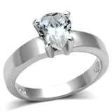 LOS584 - Rhodium 925 Sterling Silver Ring with AAA Grade CZ  in Clear