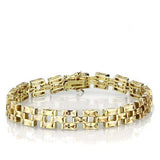 LOS601 - Gold 925 Sterling Silver Bracelet with AAA Grade CZ  in Champagne - Alamode