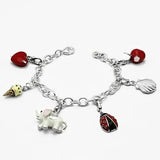 LOS607 - Silver 925 Sterling Silver Bracelet with Epoxy  in Multi Color - Alamode
