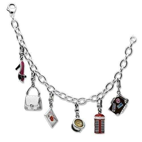 LOS607 - Silver 925 Sterling Silver Bracelet with Epoxy in Multi Color - Alamode - Flyclothing LLC