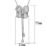 LOS608 - Silver 925 Sterling Silver Necklace with AAA Grade CZ  in Clear - Alamode