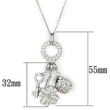 LOS609 - Silver 925 Sterling Silver Necklace with AAA Grade CZ in Multi Color - Alamode - Flyclothing LLC