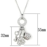 LOS609 - Silver 925 Sterling Silver Necklace with AAA Grade CZ  in Multi Color - Alamode
