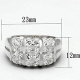 LOS630 - Silver 925 Sterling Silver Ring with AAA Grade CZ in Clear - Alamode - Flyclothing LLC