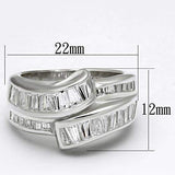 LOS637 - Silver 925 Sterling Silver Ring with AAA Grade CZ in Clear - Alamode - Flyclothing LLC