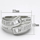 LOS637 - Silver 925 Sterling Silver Ring with AAA Grade CZ  in Clear - Alamode