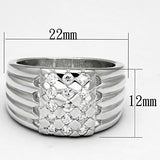LOS639 - Silver 925 Sterling Silver Ring with AAA Grade CZ  in Clear - Alamode