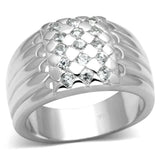 LOS639 - Silver 925 Sterling Silver Ring with AAA Grade CZ in Clear - Alamode - Flyclothing LLC