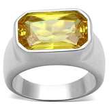 LOS674 - Silver 925 Sterling Silver Ring with AAA Grade CZ  in Topaz - Alamode