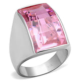 LOS695 - Silver 925 Sterling Silver Ring with AAA Grade CZ in Rose - Alamode - Flyclothing LLC