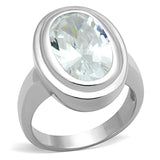LOS728 - Silver 925 Sterling Silver Ring with AAA Grade CZ  in Clear - Alamode