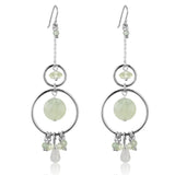 LOS791 - Silver 925 Sterling Silver Earrings with Synthetic Jade in Multi Color - Alamode