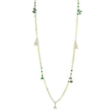 LOS793 - Matte Gold 925 Sterling Silver Necklace with Synthetic Turquoise in Multi Color - Alamode - Flyclothing LLC