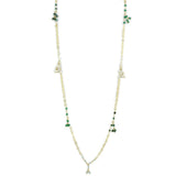 LOS793 - Matte Gold 925 Sterling Silver Necklace with Synthetic Turquoise in Multi Color