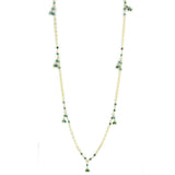 LOS794 - Matte Gold 925 Sterling Silver Necklace with Semi-Precious Turquoise in Emerald - Alamode - Flyclothing LLC