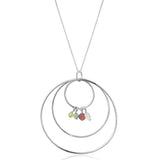 LOS795 - Silver 925 Sterling Silver Necklace with Synthetic Jade in Multi Color - Alamode - Flyclothing LLC