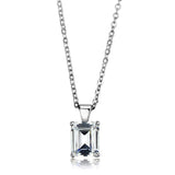 LOS896 - Rhodium 925 Sterling Silver Chain Pendant with AAA Grade CZ  in Clear - Alamode