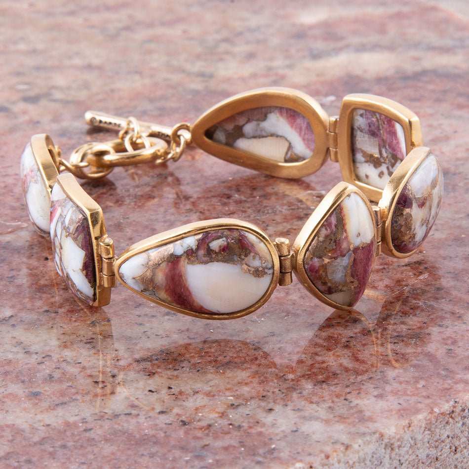Lots of Links Purple Spiny Oyster Matrix and Bronze Bracelet - Barse Jewelry - Flyclothing LLC
