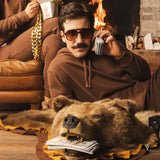 The Mustang | Brown Sexy Terry™ Men’s Lounge Hoodie - Shinesty - Flyclothing LLC