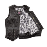 Love Lace Women's Motorcycle Leather Vest - First Manufacturing Company - Flyclothing LLC