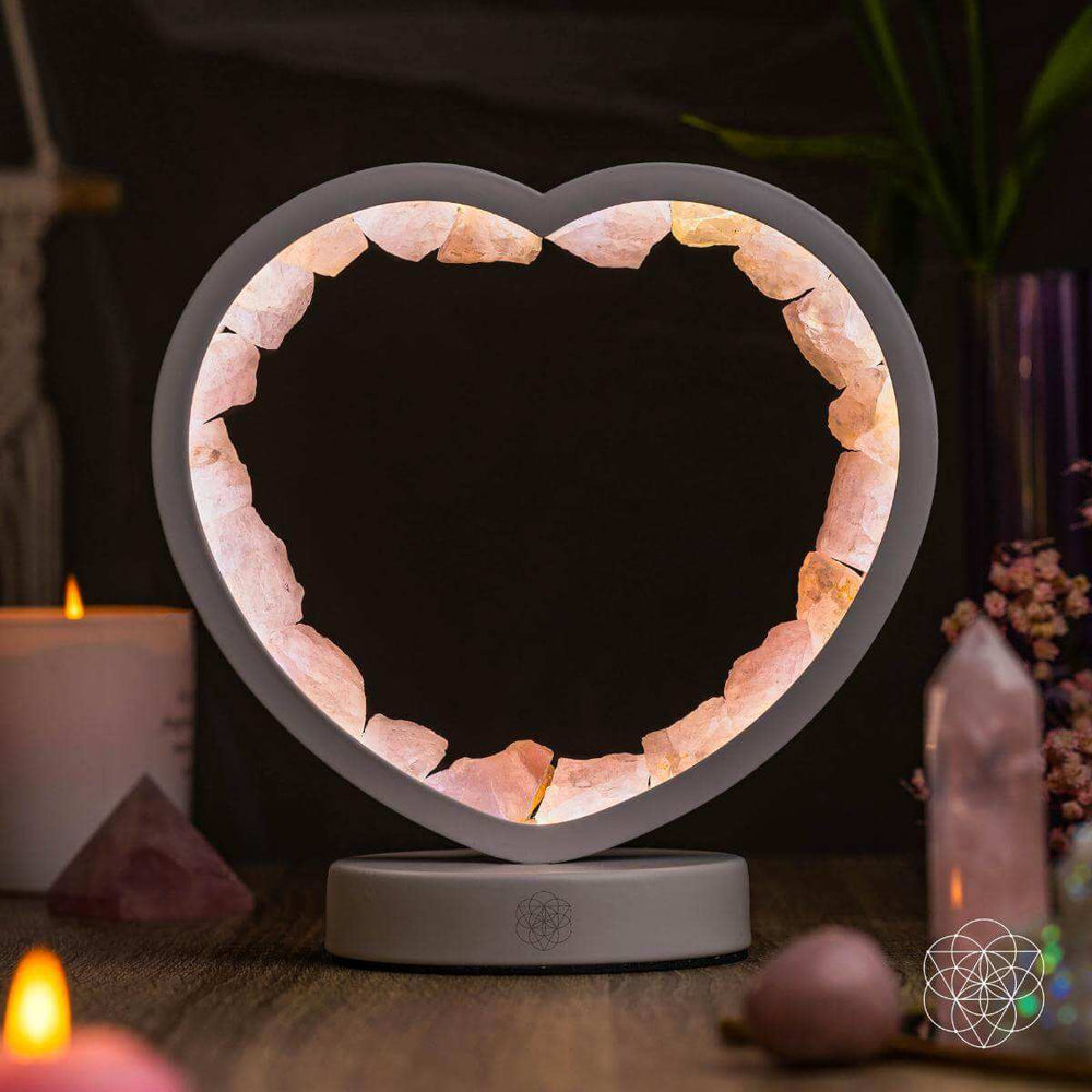 Love Magnet - Rose Quartz Heart Lamp - Conscious Items - Flyclothing LLC