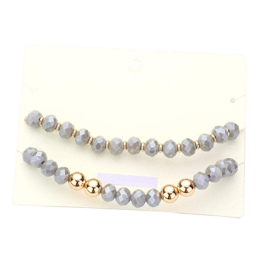 Love Message Faceted Beaded Stretch Bracelets - Madeline Love - Flyclothing LLC