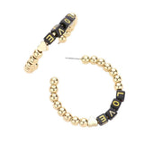 LOVE Metal Ball Half Hoop Message Earrings - Madeline Love - Flyclothing LLC