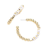 LOVE Metal Ball Half Hoop Message Earrings - Madeline Love - Flyclothing LLC