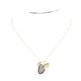 Love Metal Disc Teardrop Semi Precious Pendant Necklace - Madeline Love - Flyclothing LLC