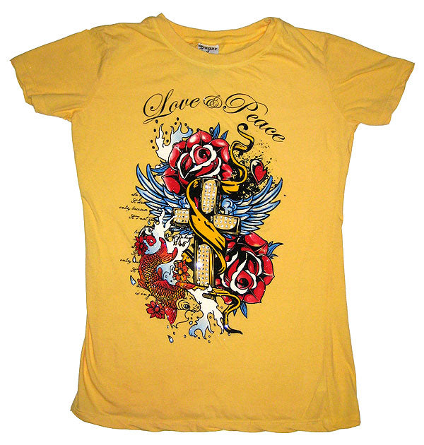 Sugar & Rox Peace Love Tee - Sugar and Rox - Flyclothing LLC