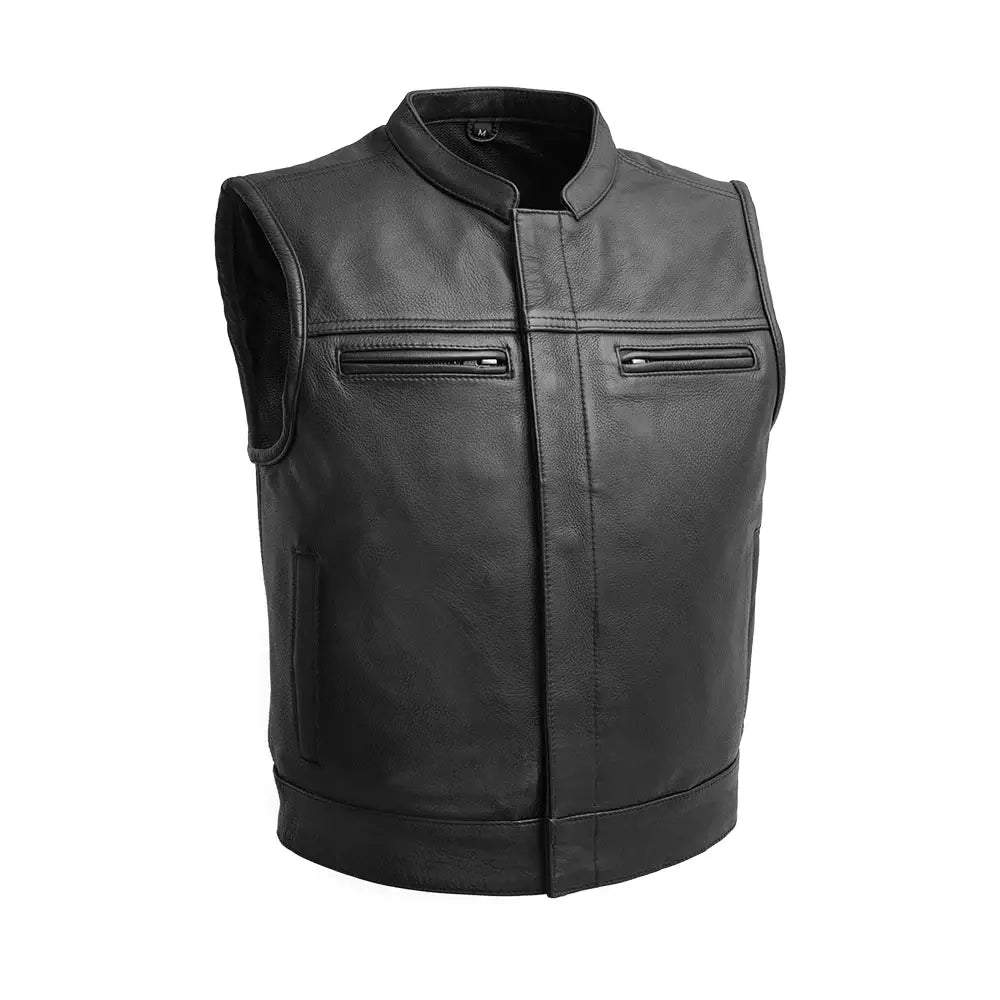 Lowrider Men's Motorcycle Leather Vest - First Manufacturing Company - Flyclothing LLC