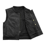 Lowrider Men's Motorcycle Leather Vest - First Manufacturing Company - Flyclothing LLC