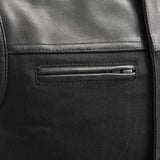 Lowrider Men's Motorcycle Leather/Twill Vest - First Manufacturing Company - Flyclothing LLC