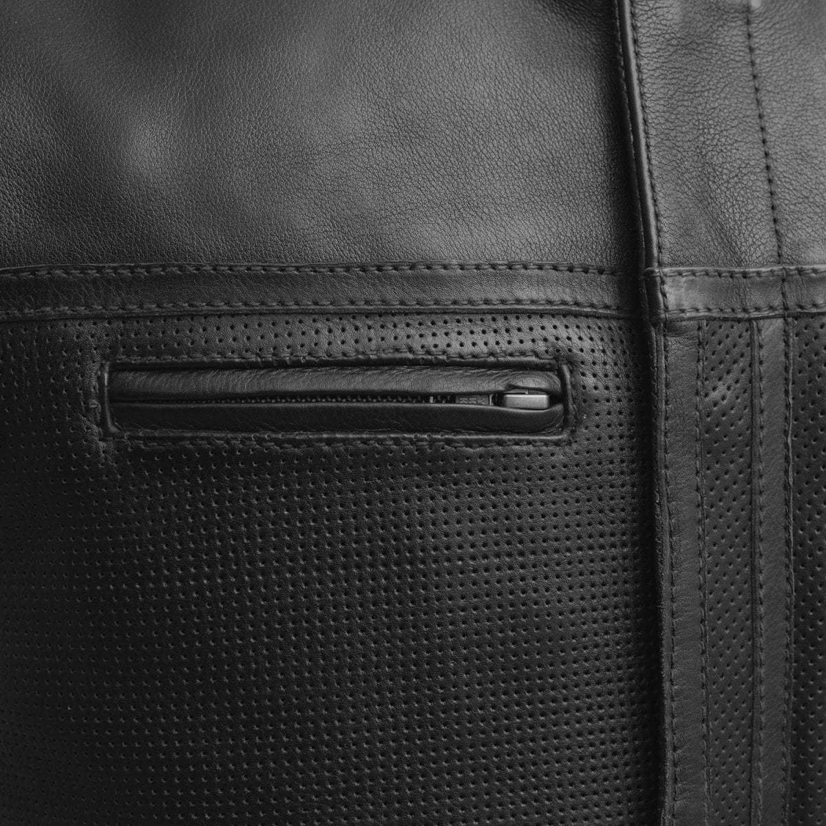 Lowrider Perforated Men's Leather Vest - First Manufacturing Company - Flyclothing LLC