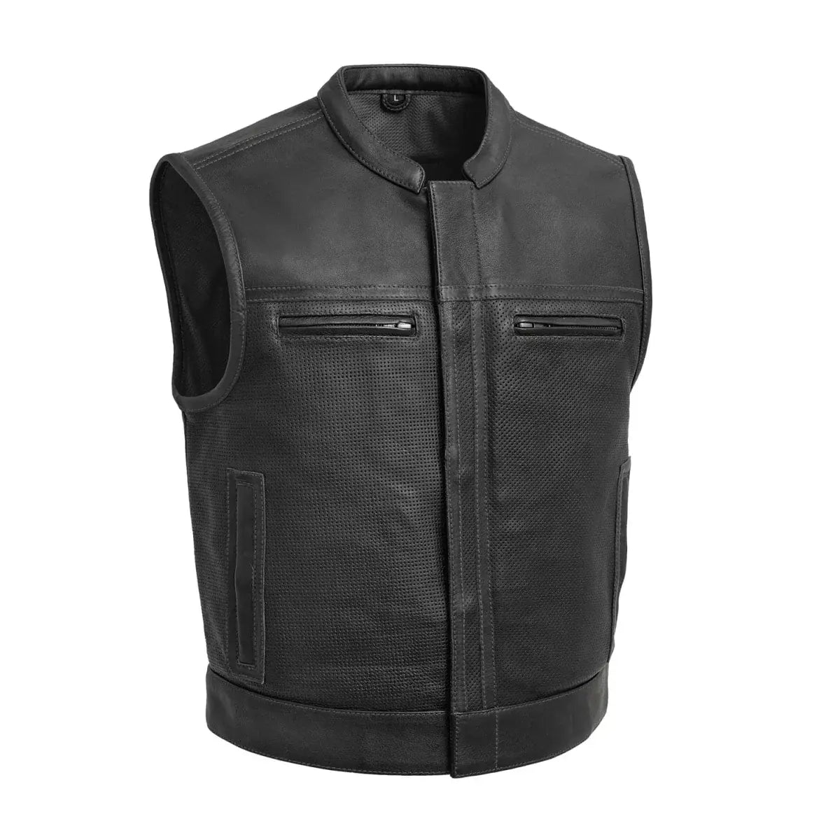 Lowrider Perforated Men's Leather Vest - First Manufacturing Company - Flyclothing LLC