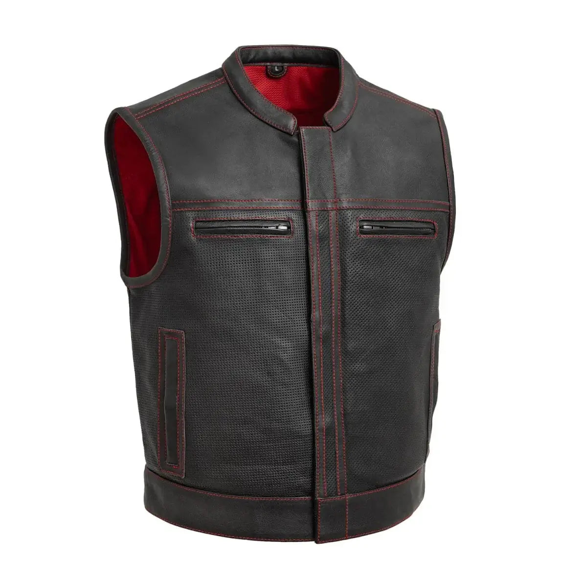 Lowrider Perforated Men's Leather Vest - First Manufacturing Company - Flyclothing LLC