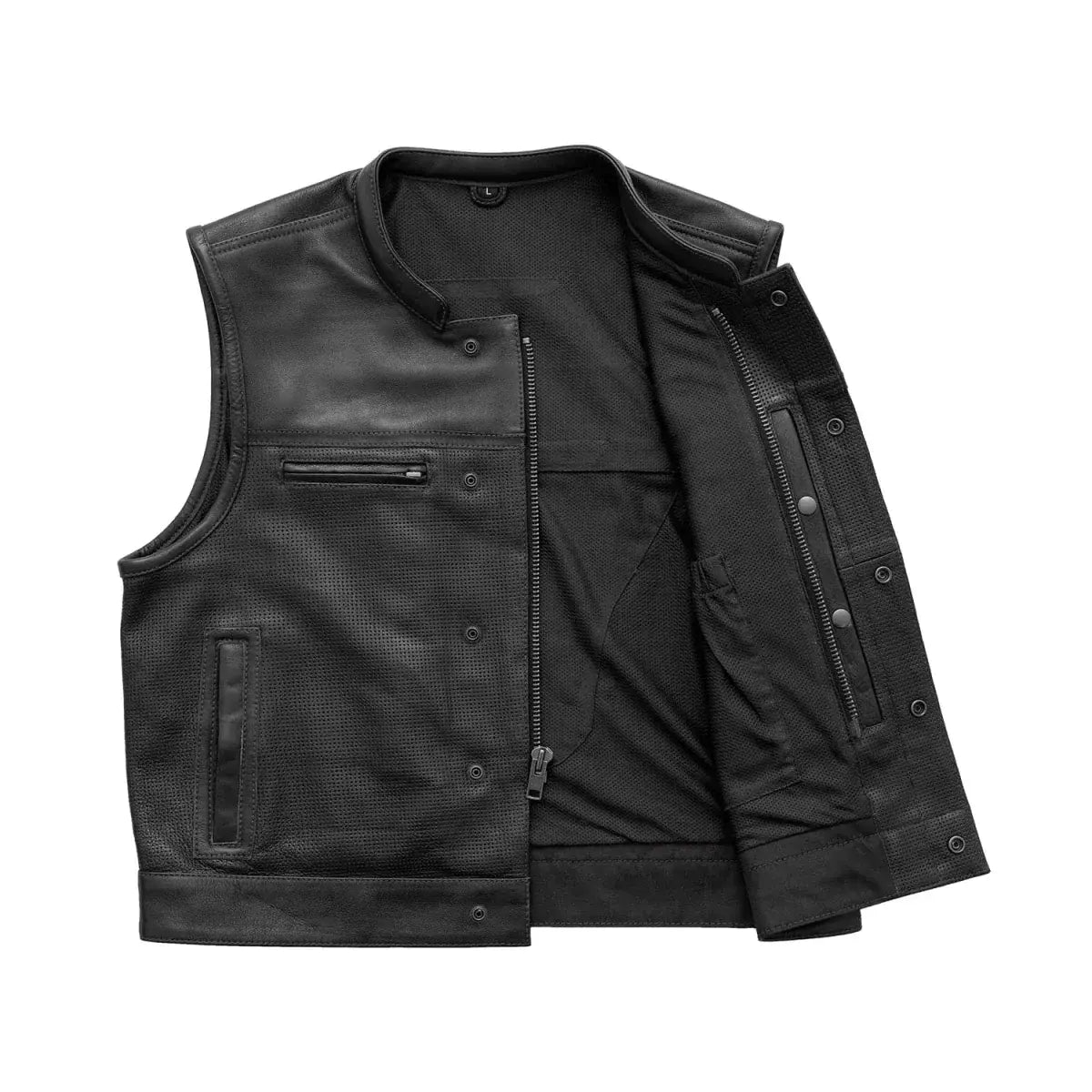 Lowrider Perforated Men's Leather Vest - First Manufacturing Company - Flyclothing LLC