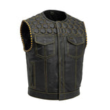 Lowside Hornet Perforated Men's Club Style Leather Vest - First Manufacturing Company - Flyclothing LLC