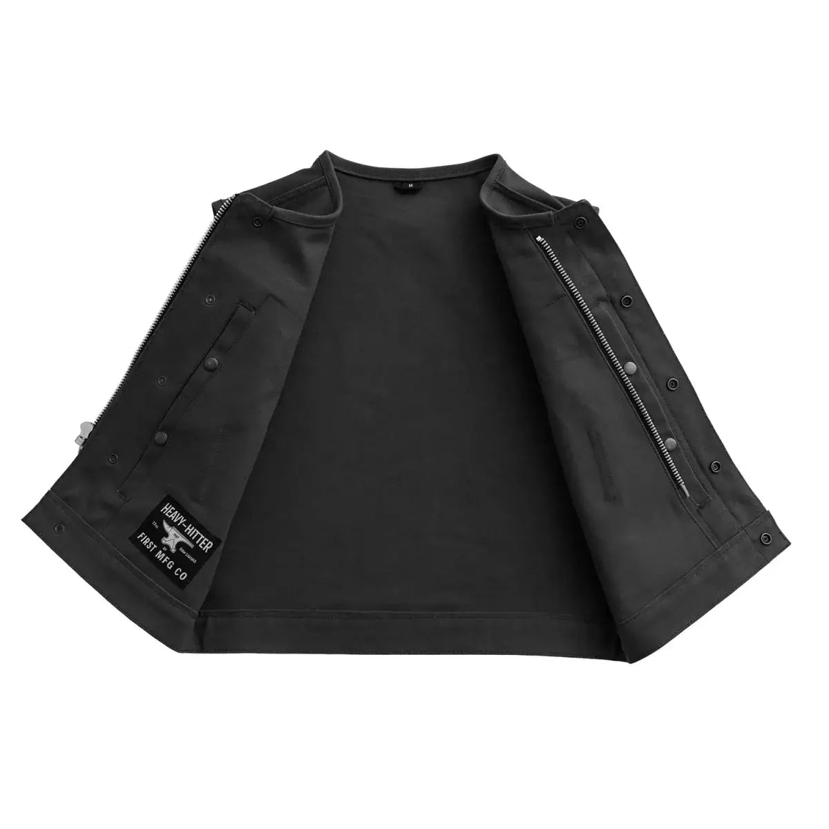 Lowside Black Men's Motorcycle Canvas Vest - First Manufacturing Company - Flyclothing LLC