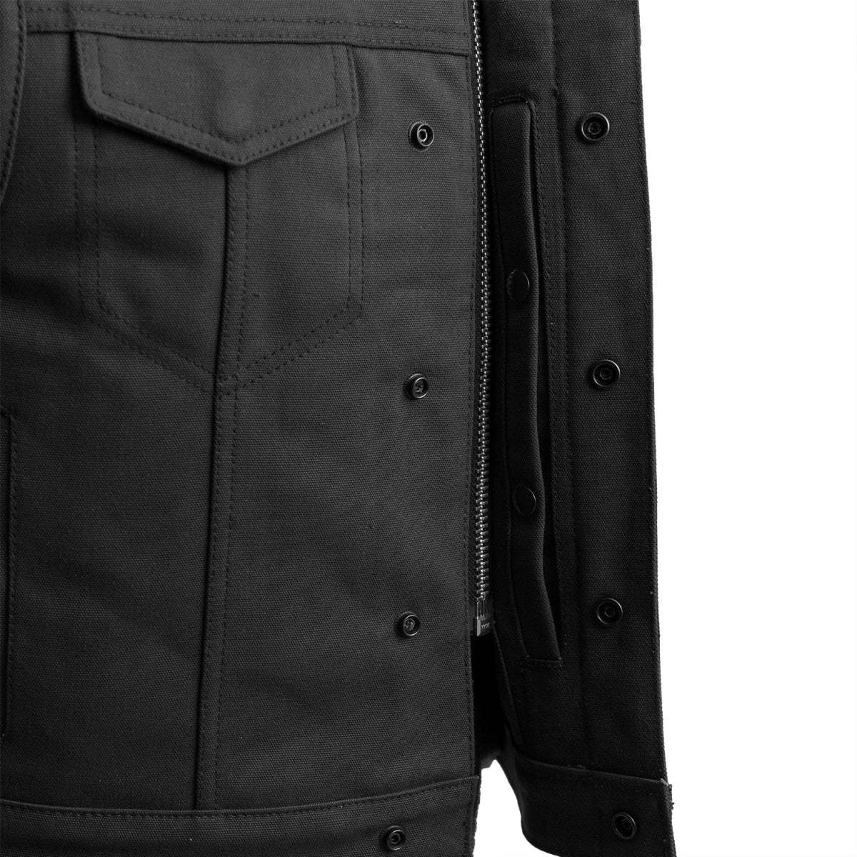 Lowside Black Men's Motorcycle Canvas Vest - First Manufacturing Company - Flyclothing LLC