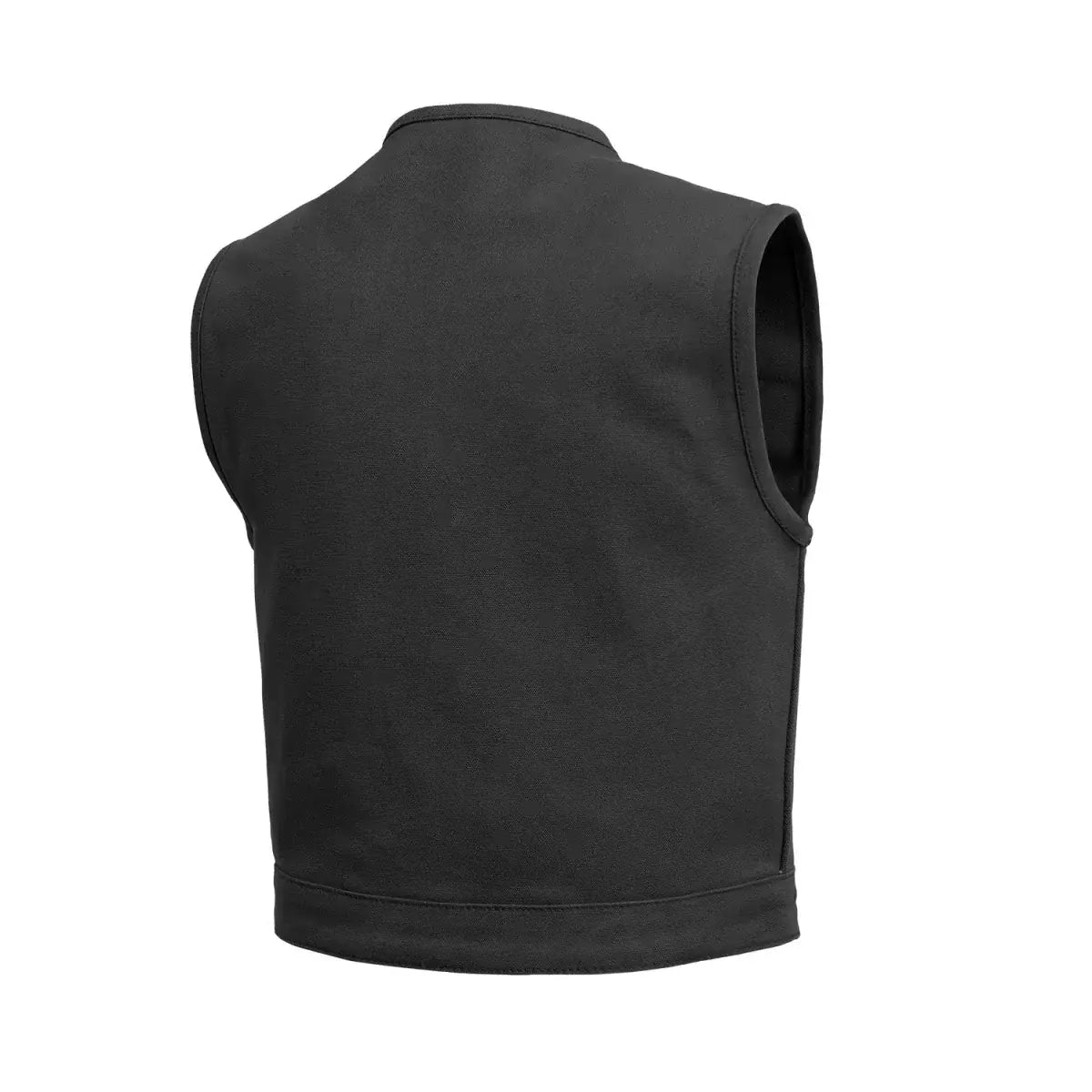 Lowside Black Men's Motorcycle Canvas Vest - First Manufacturing Company - Flyclothing LLC