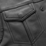 Lowside Men's Motorcycle Leather Vest - First Manufacturing Company - Flyclothing LLC