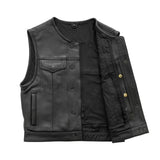 Lowside Men's Motorcycle Leather Vest - First Manufacturing Company - Flyclothing LLC
