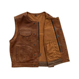 Lowside Men's Perforated Motorcycle Leather Vest - First Manufacturing Company - Flyclothing LLC