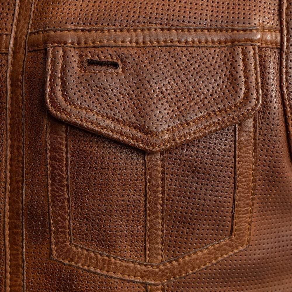 Lowside Men's Perforated Motorcycle Leather Vest - First Manufacturing Company - Flyclothing LLC