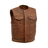 Lowside Men's Perforated Motorcycle Leather Vest - First Manufacturing Company - Flyclothing LLC