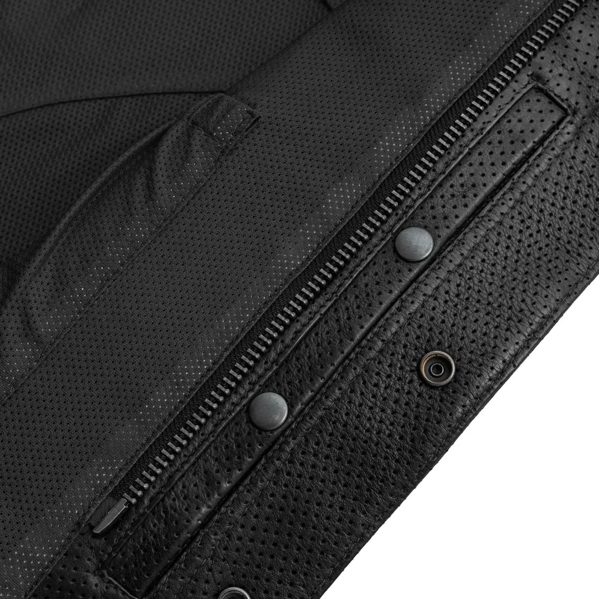 Lowside Men's Perforated Motorcycle Leather Vest - First Manufacturing Company - Flyclothing LLC