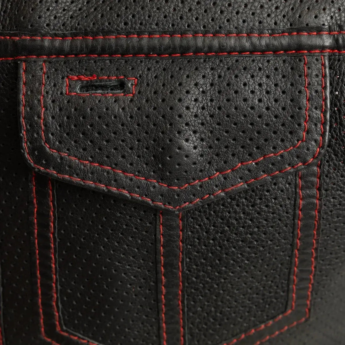 Lowside Men's Perforated Motorcycle Leather Vest - First Manufacturing Company - Flyclothing LLC