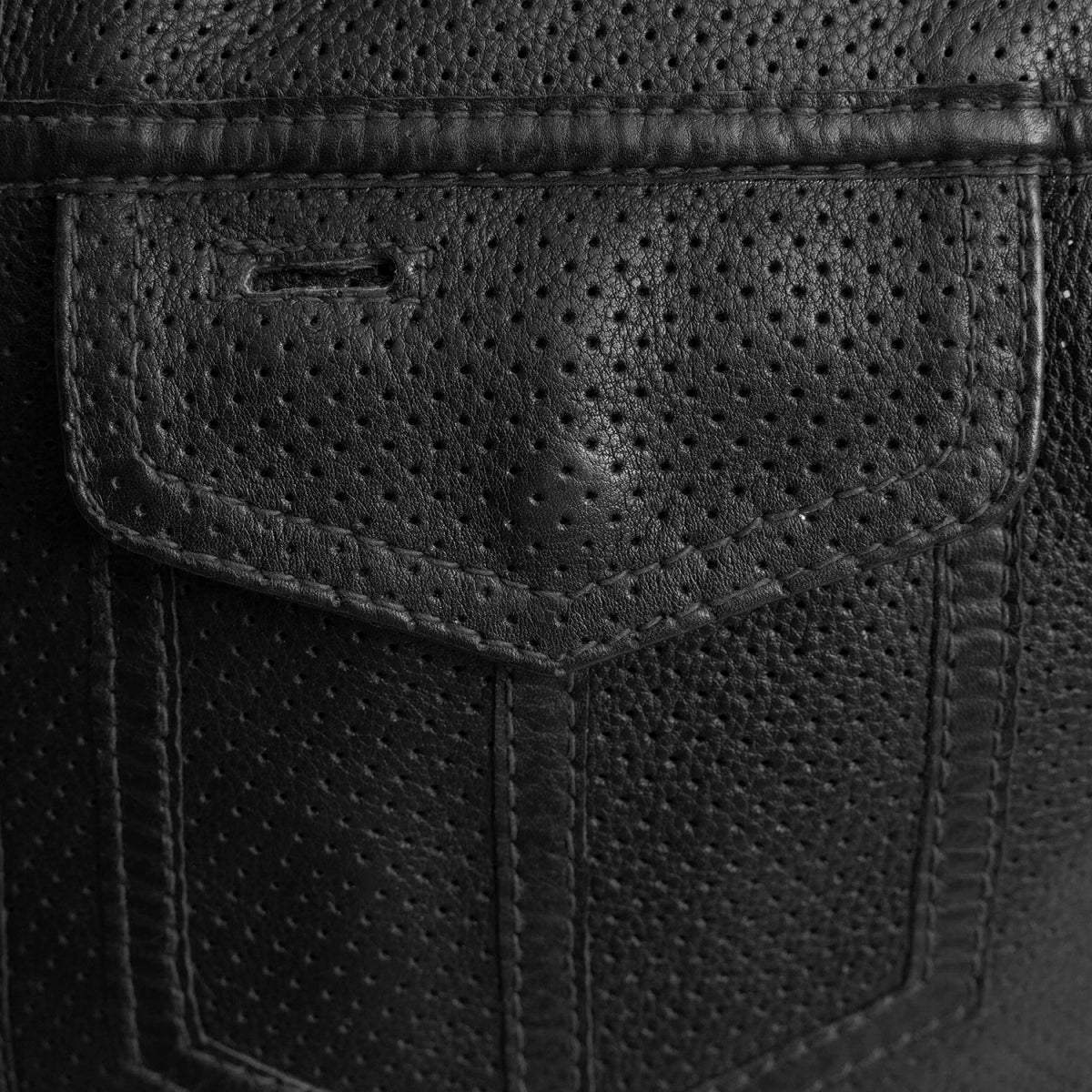 Lowside Men's Perforated Motorcycle Leather Vest - First Manufacturing Company - Flyclothing LLC