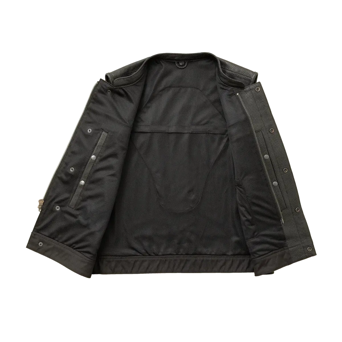 Lowside Men's Perforated Motorcycle Leather Vest - First Manufacturing Company - Flyclothing LLC